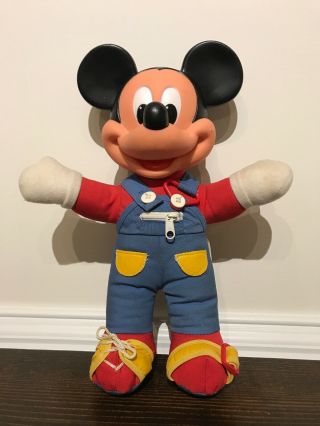 Vintage Mattel Disney Mickey Mouse 15 " Learn To Dress Me Plush Doll