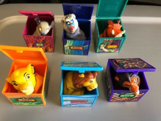 1995 Burger King Kids Club Disney Lion King Set Of 6 Finger Puppet Toys Simba
