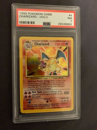 1999 Pokeman Game Charizard Holo 4/102 Psa 7 Possible Regrade For Higher???