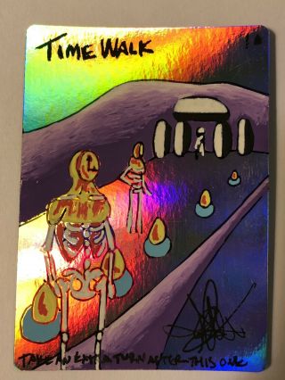 Mtg Time Walk Foil Altered Amy Weber Magic The Gathering Sketch Art
