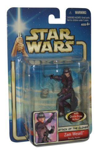Star Wars Attack Of The Clones Zam Wesell Bounty Hunter Action Figure