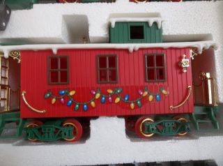 1995 Bright Musical Christmas Express Train Sound Anamation Light W/Box 183 5