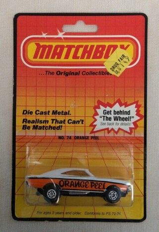 1971 Matchbox Orange Peel 74 Dodge Charger Funny Car In Blister Pack