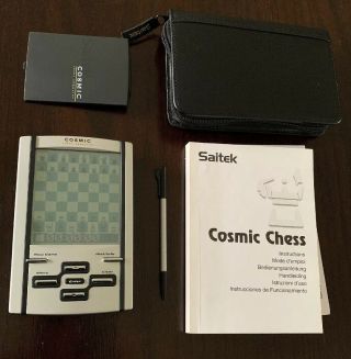 Saitek Cosmic Chess Computer Electronic Game Case Stylus Handheld Kasparov