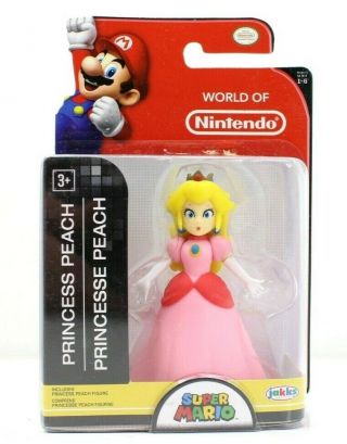 Princess Peach World Of Nintendo Jakks Moc 2.  5 " Figure Series 1 - 6 2015
