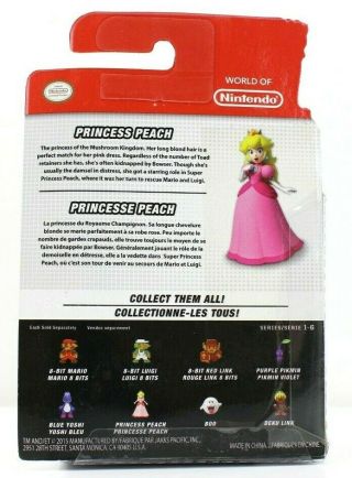 Princess Peach World of Nintendo Jakks MOC 2.  5 