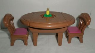 Fisher Price Loving Family Dollhouse Kitchen Table & 2 Chairs