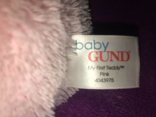 Baby GUND PINK My First Teddy Bear Stuffed Animal Plush,  12” EUC 5