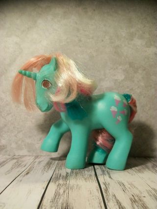F2 Vintage G1 My Little Pony,  Mlp,  Fizzy,  Twinkle Eye Ponies,  Unicorn,  Teal/pink