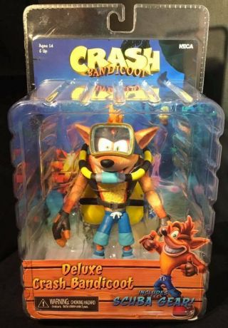 Neca Toys Crash Bandicoot 7 " Scale Figure Deluxe Crash W/ Scuba Diving Gear