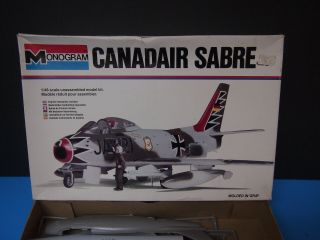 1979 Monogram 1:48 Canadair Sabre Model Airplane Kit