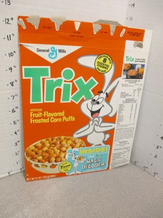 Cereal Box 1978 Trix Rabbit Secret Message Magic Decoder Premium