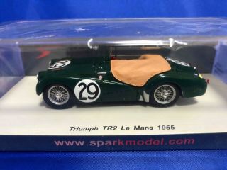 Spark Triumph Tr2 No.  29 Le Mans 1955 Green 1/43 With Tracking Number