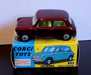 Vintage Diecast Corgi 226 Morris Mini Minor Saloon,  1960 - 68,  Exib