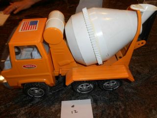 Vintage Tonka Cement Mixer Truck Yellow/orange W/ 6 Wheels