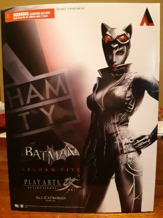 Catwoman Play Arts Kai Batman Arkham City Square Enix Ps3 Action Figure Complete