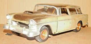 Old 1/16? Scale 1955 Chevrolet Station Wagon Nomad Plastic Built Model Car