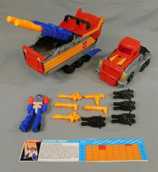 Transformers G1 Action Masters Optimus Prime 1990 Complete W/ Tech Spec