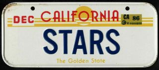 1986 California Post Honeycomb Cereal Mini Bicycle License Plate