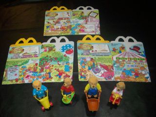 Mcdonalds 1987 Berenstain Bears Comp Set Of 4 Plus 3 Happy Meal Boxes