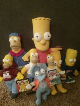 Set Of 8 The Simpsons Claw Machine Plush,  Homer,  Bart,  Itchy,  Mr.  Plow,  Upkcc Homer