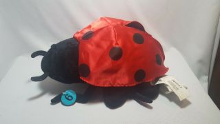 Vintage Ladybug Shape Lady Bug Plush Pillow Ikea 17 " Red Black