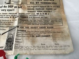 Vintage Kellogg’s premium U.  S.  Navy Frogmen with instructions 2