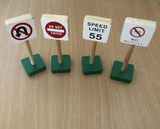 Authentic Brio Wooden Train Set Of 4 Tall Signs Thomas See My Store