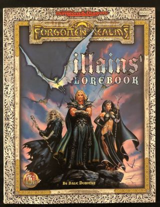 Ad&d Tsr 9552 Dungeons & Dragons Forgotten Realms Villains’ Lore Book 1st Print