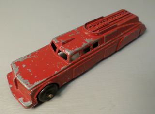 Vintage Ralstoy Red Fire Truck Diecast Space Age Aerodynamic Die Cast 6 Wheel