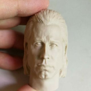 1/6 Scale Vincent Vega Head Sculpt Unpainted Pulp Fiction John Travolta