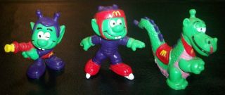 McDonalds Astrosniks Figures 1983 & 1984 MIP & Loose,  Happy Meal Boxes Aliens 6