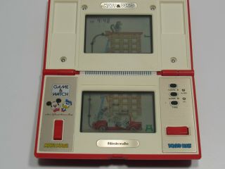Nintendo Game Watch Mickey & Donald Handheld Electronic Multi - Screen 1982 Dm - 53