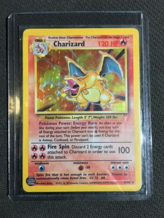1999 Pokemon Charizard Base Set Unlimited Rare Holographic Card 4/102