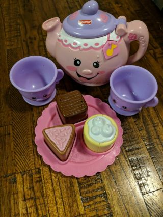 Fisher Price Laugh And Learn Teapot Pink Say Please Talking Musical Set