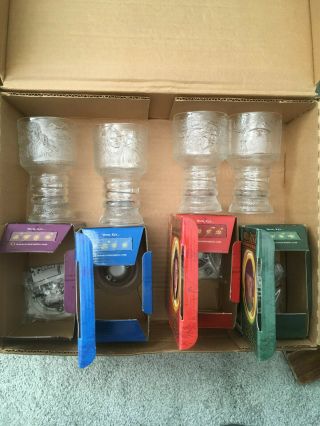 COMPLETE Lord of the Rings burger king toys and glass goblets 3