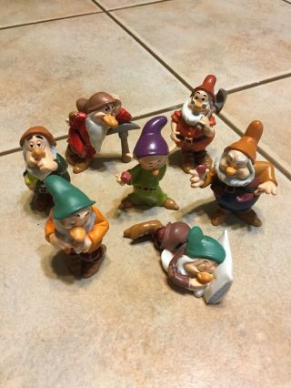 Disney Snow White And The Seven Dwarfs Pvc Figure Set 2 " Cake Toppers