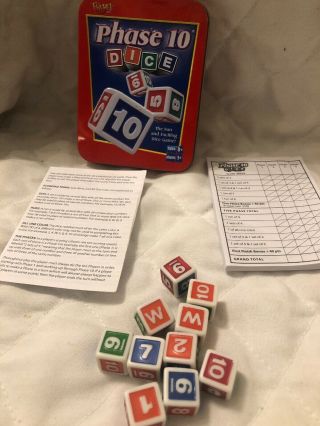 Phase 10 Dice Game In Metal Tin From Fundex 2002