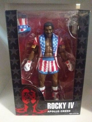 Rocky Iv 40th Anniv.  Srs.  2 Apollo Creed Figure Flag Trunks Neca Reel Toys Nib