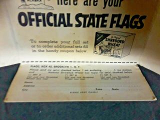 1959 vintage Nabisco Shredded Wheat USA STATE METAL FLAGS - 17 Different 5
