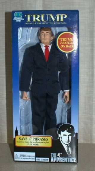 Nib Donald Trump Doll " The Apprentice " Talking Action Figure Box 2004