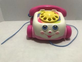2000 Fisher - Price Mattel Pull Along Pretend Play Phone Pink (a - 2)