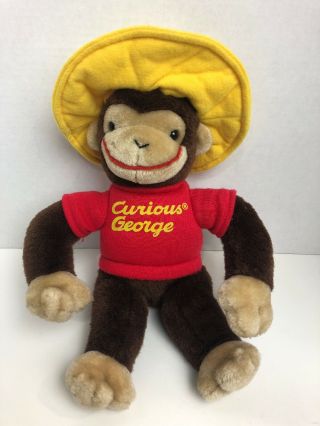 Gund Curious George 15” Plush Monkey Yellow Hat 1990 Stuffed Animal