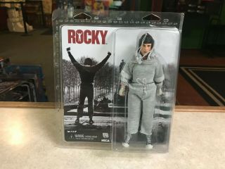 2014 Neca Rocky Grey Training Suit Cloth Retro Style 8 " Inch Figure Moc