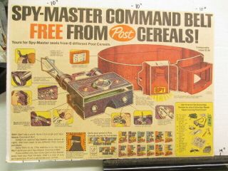Newspaper Ad Premium 1966 Post Cereal Box Spy Master Commando Belt Binoculars