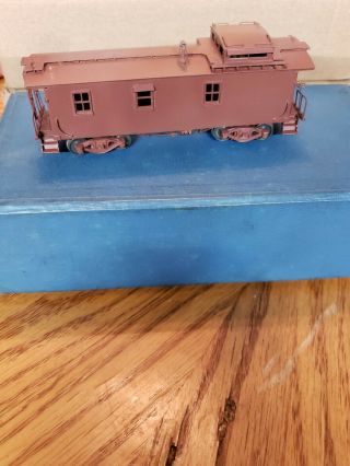 Undecorated Painted Brass Long Caboose Ho Scale