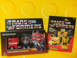 Transformers Optimus Prime & Bummble Bee G1 Walmart Exclusive Autobots Reissue