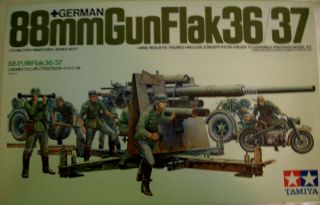 Tamiya German 88mm Gun Flak 36/37,  31057,  1/35 Scale,  Brass Decals And Tank Guns