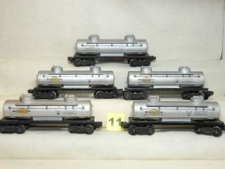 Set Of Five Lionel O Scale 6465 Sunoco Two Dome Tank Cars To
