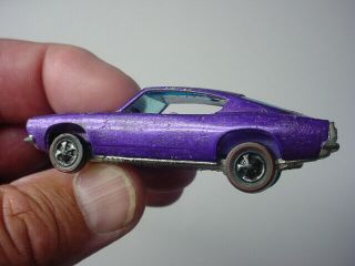Vintage 1967 Hot Wheels Redline Custom Barracuda Purple W/ Light Purple Int